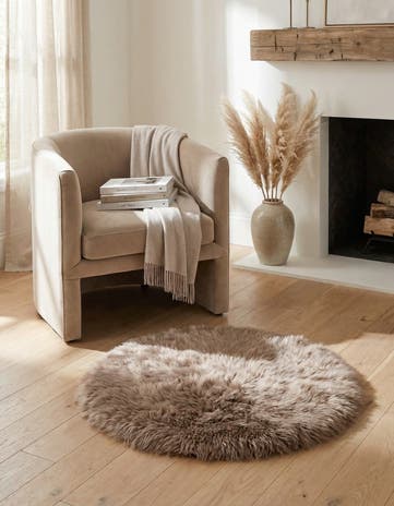 2' x 2' Sheepskin Round Rug