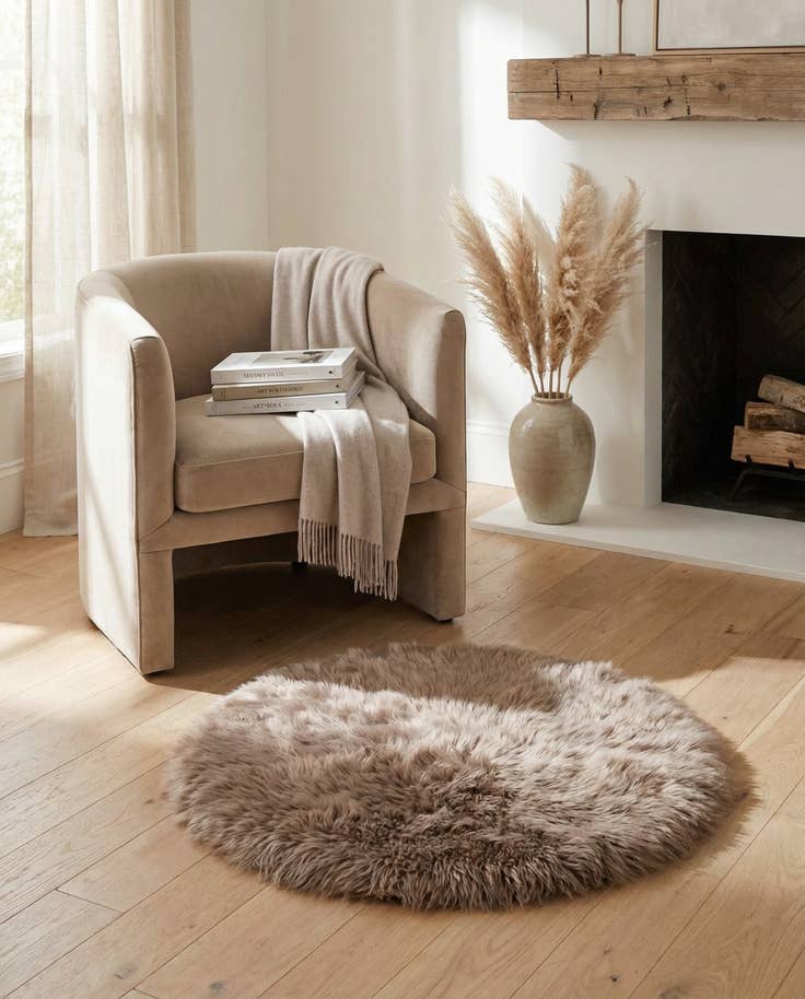 Detail image of 2' x 2' Sheepskin Round Rug