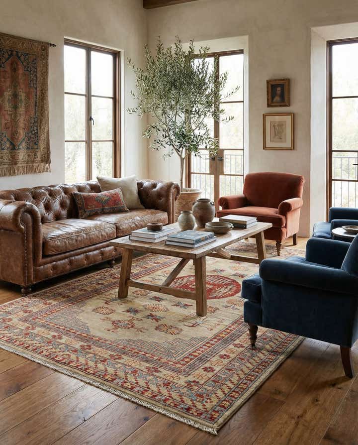 6' 6 x 9' 7 Hand Knotted Kazak Wool Rug