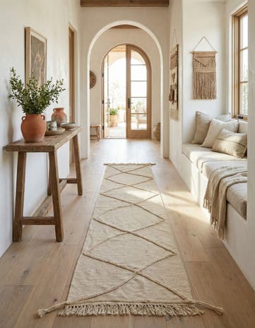2' 4 x 10' Hand Knotted Moroccan Wool Runner Rug