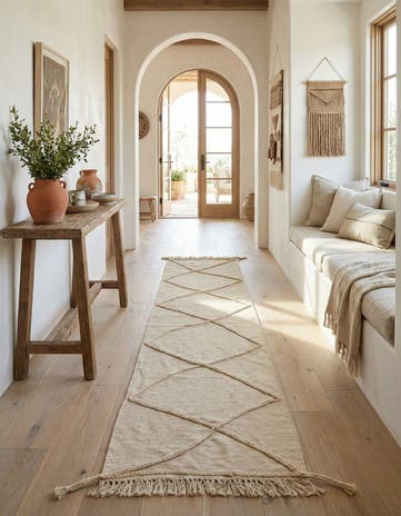 2' 4 x 10' Hand Knotted Moroccan Wool Runner Rug