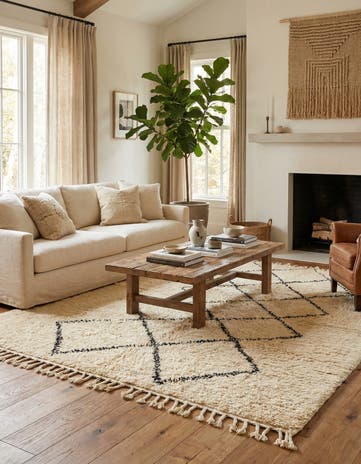 6' 2 x 10' 8 Hand Knotted Moroccan Wool Rug