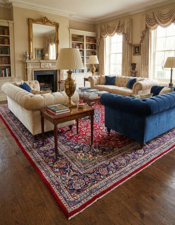 9' 10 x 12' 10 Hand Knotted Kashan Persian Wool Rug