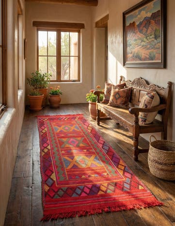 2' 5 x 8' Hand Knotted Kilim Fars Persian Wool Runner Rug
