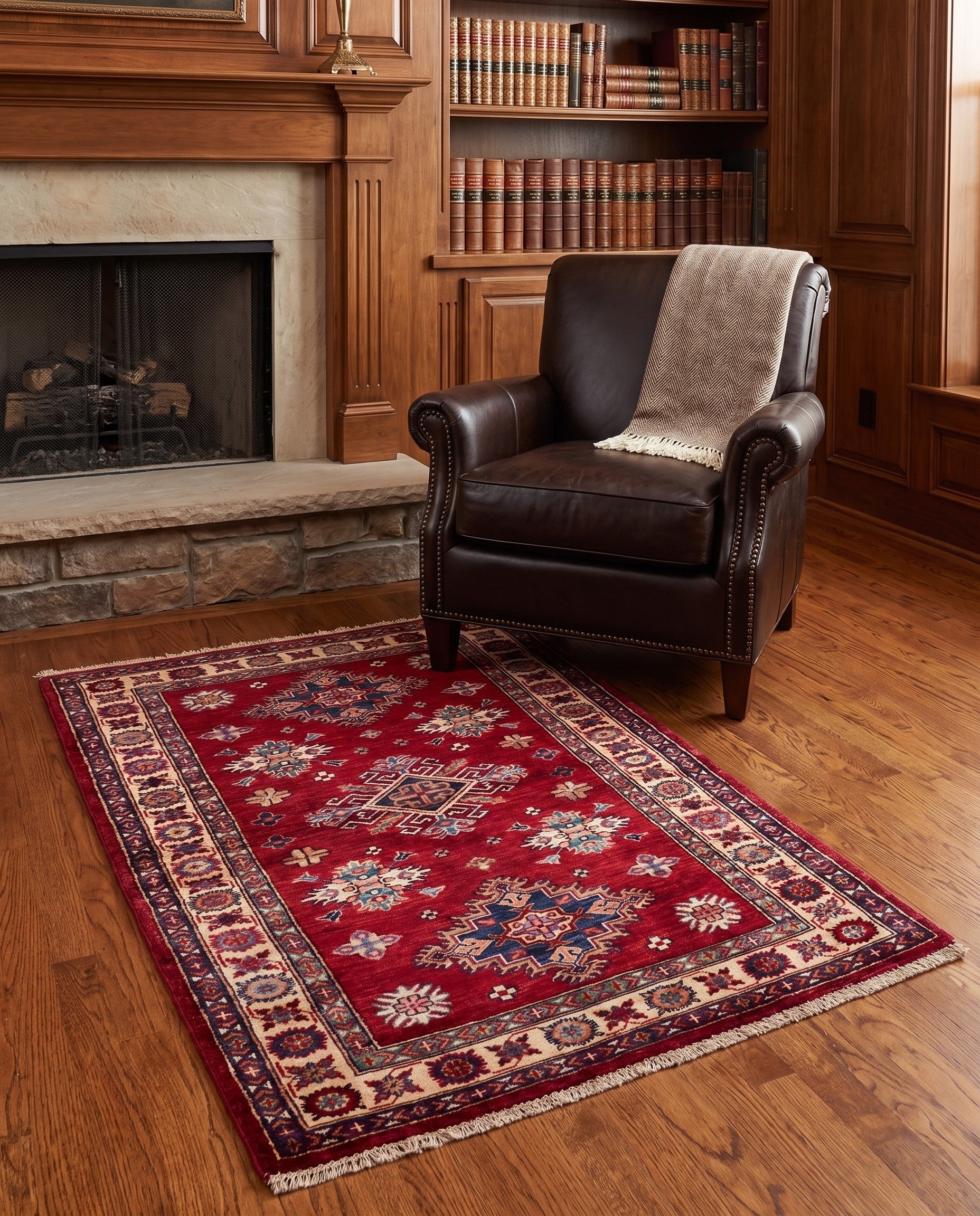 3' 3 x 5' 2 Hand Knotted Kazak Rug