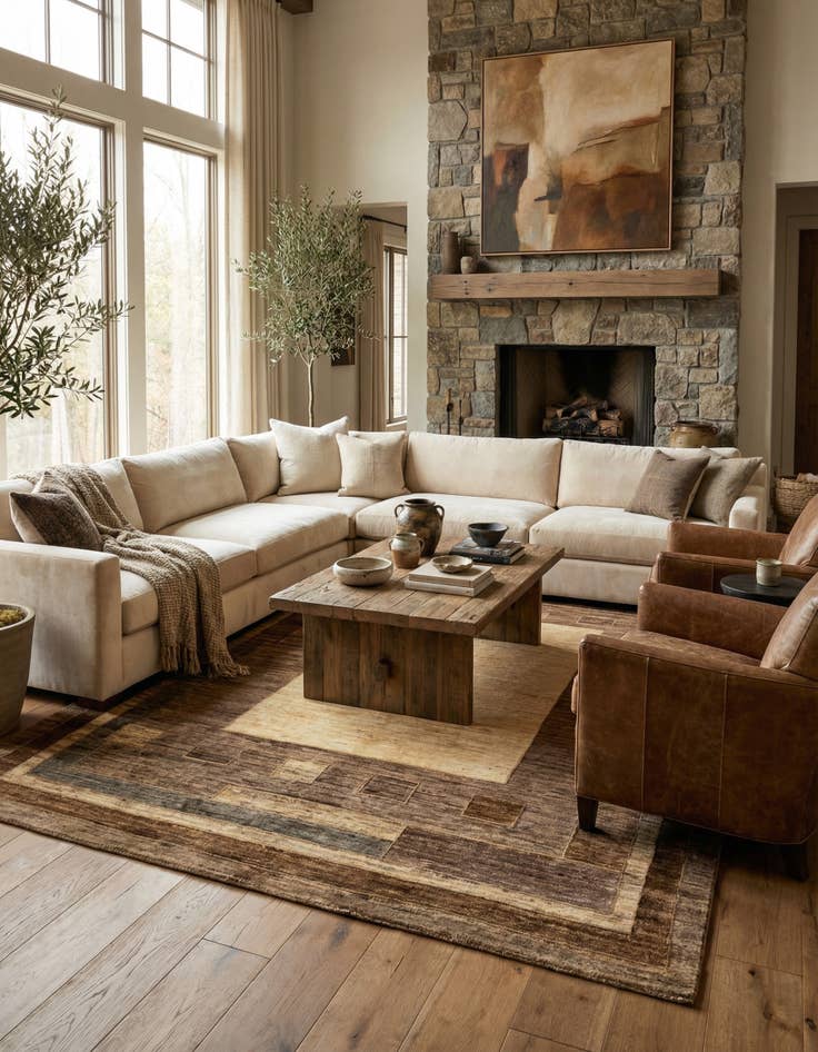 Detail image of 5' 1 x 6' 3 Juma Wool Rug