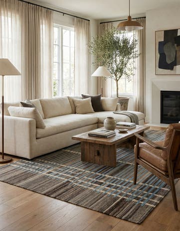 5' 8 x 8' Hand Woven Kilim Modern Wool Rug