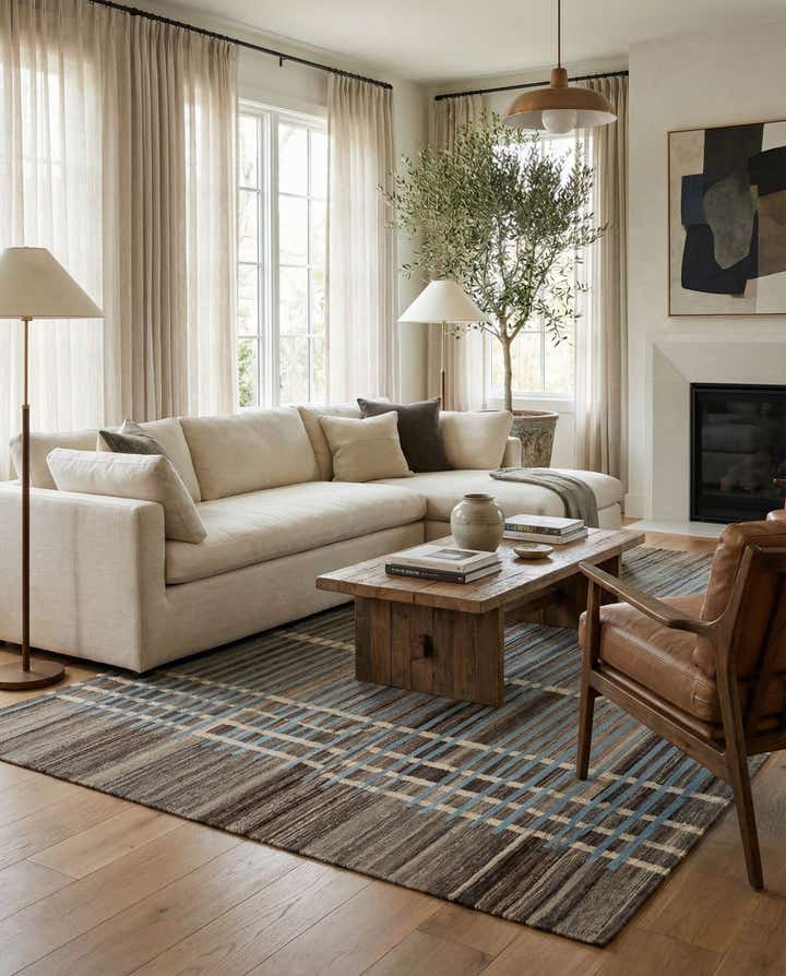 5' 8 x 8' Hand Woven Kilim Modern Wool Rug