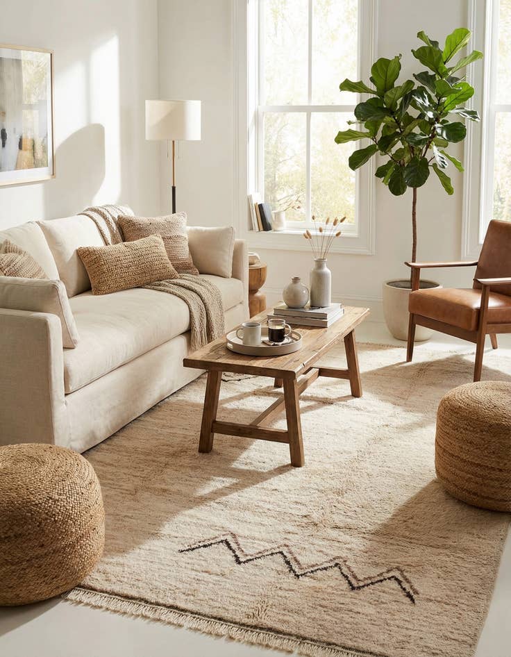 Detail image of 8' 6 x 9' 7  Hand Knotted Moroccan Wool Rug