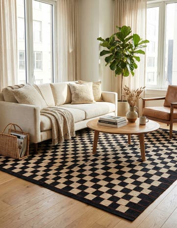 4' 9 x 6' 2 Hand Woven Kilim Modern Wool Rug