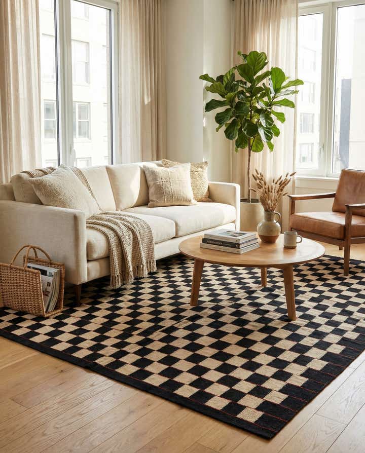 4' 9 x 6' 2 Hand Woven Kilim Modern Wool Rug