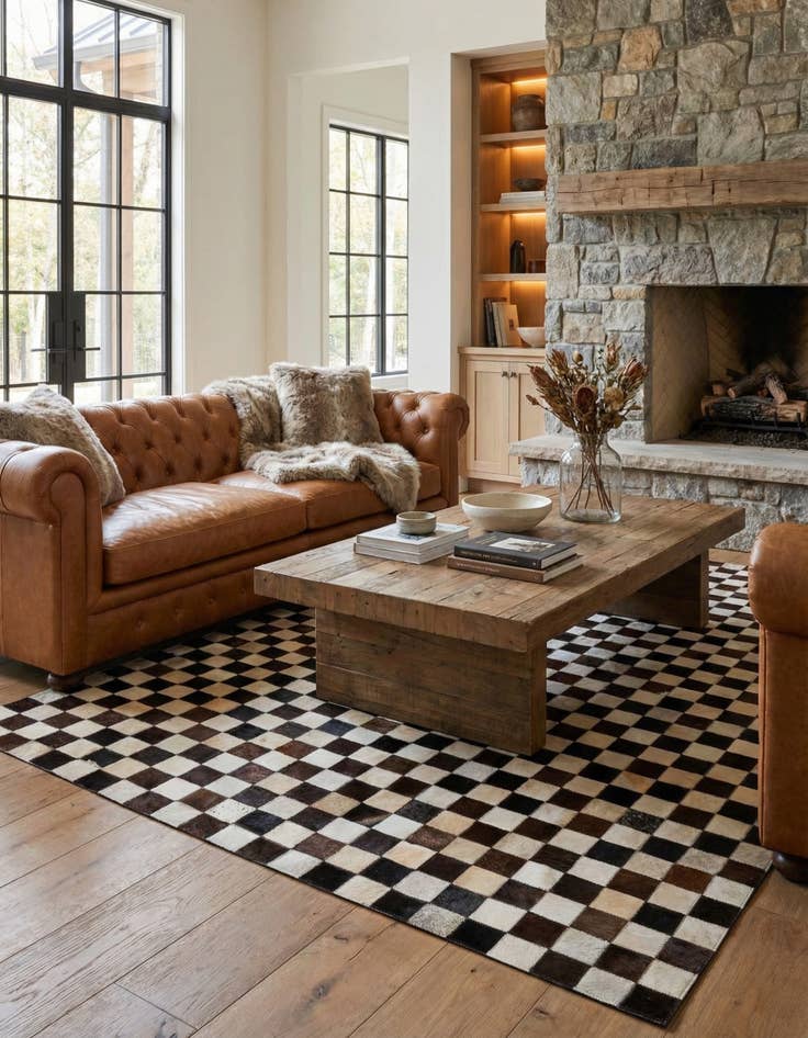 Detail image of 5' x 8' 1 Cowhide - Patchwork Rug