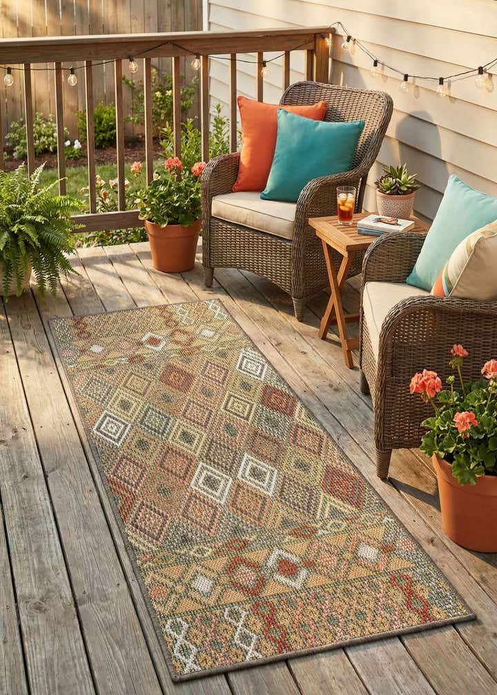 2' x 4' Easy-Clean Baja Indoor / Outdoor Runner Rug
