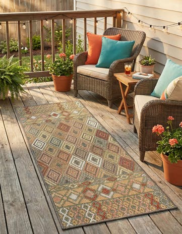 2' x 4' Easy-Clean Baja Indoor / Outdoor Runner Rug