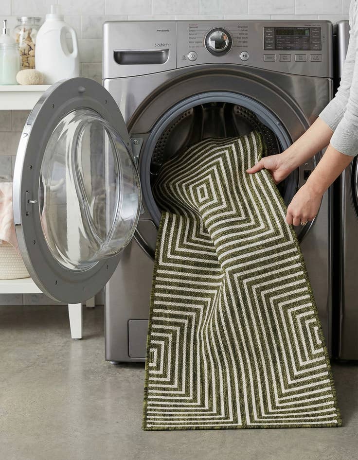 Detail image of 2' x 5' 3  Washable Modern Indoor / Outdoor Runner Rug