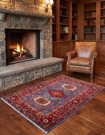 3' 3 x 4' 9 Hand Knotted Kazak Rug