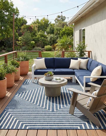 5' 3 x 8' Easy-Clean Modern Indoor / Outdoor Rug