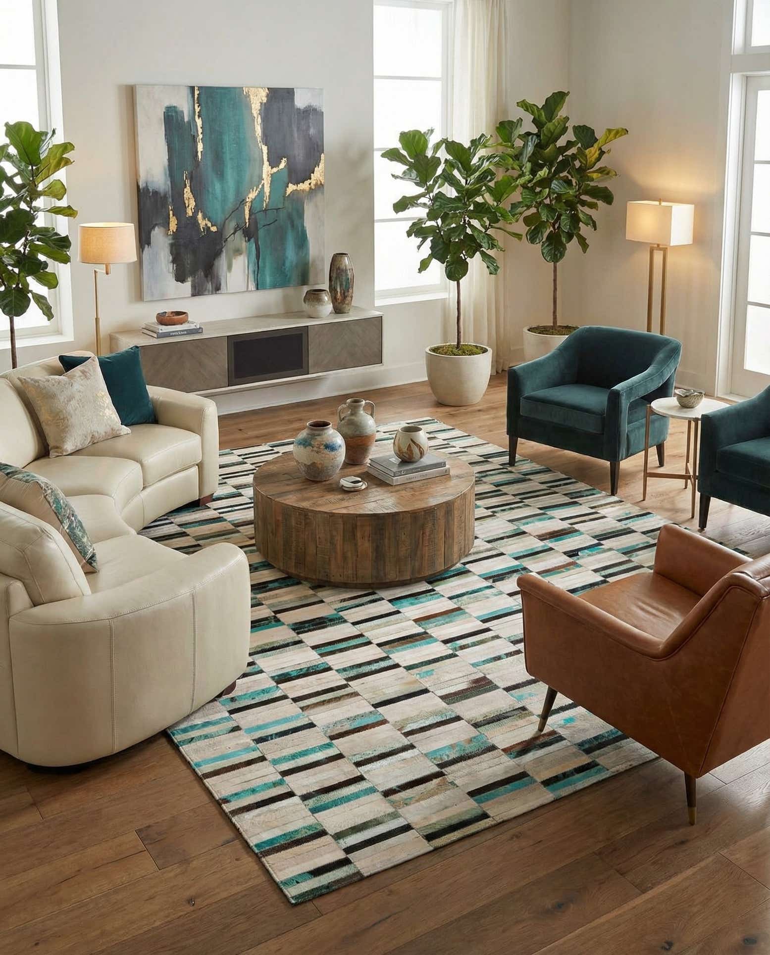 6' x 8' 11 Cowhide Stocks Rug