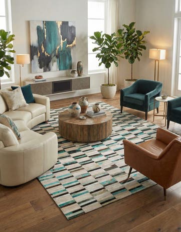 6' x 8' 11 Cowhide Stocks Rug