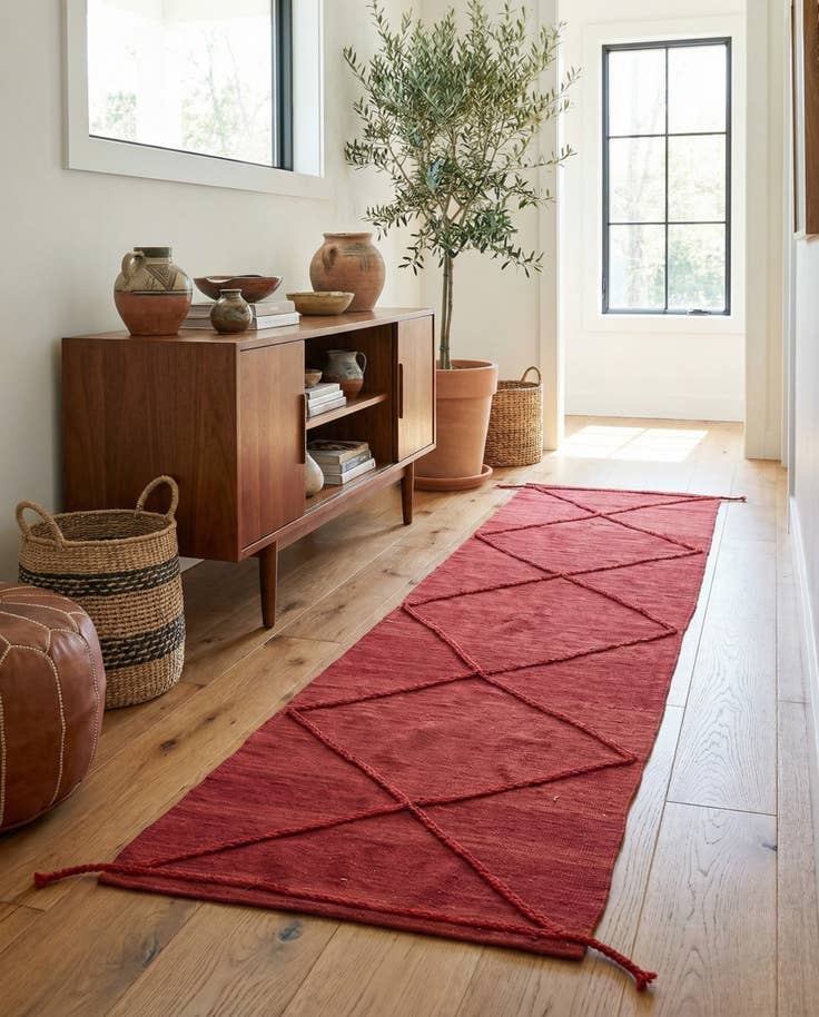 Detail image of 2' 8 x 9' 9 Hand Knotted Moroccan Wool Runner Rug