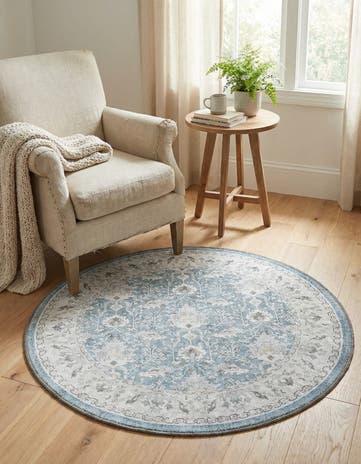 105cm x 105cm Washable Timeless Round Rug