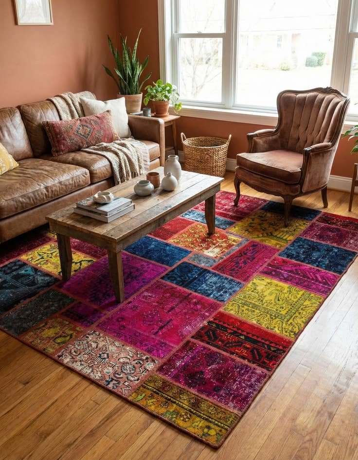 Detail image of 5' 7 x 7' 9  Hand Knotted Ultra Vintage Persian Wool Rug