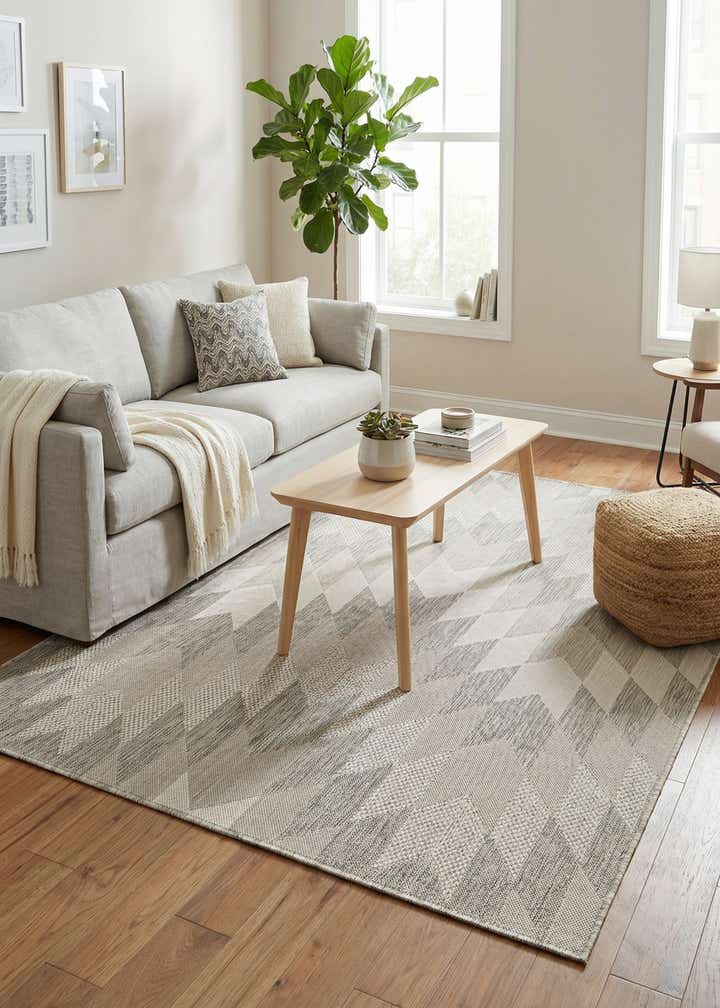 5' 3 x 7' Easy-Clean Modern Indoor / Outdoor Rug