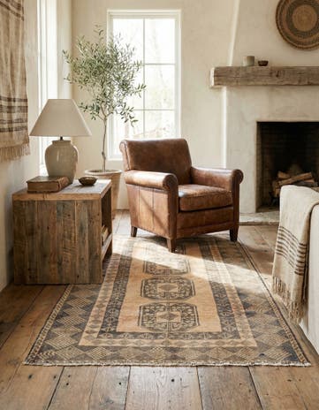 3' 6 x 6' 4 Hand Knotted Ultra Vintage Persian Wool Rug