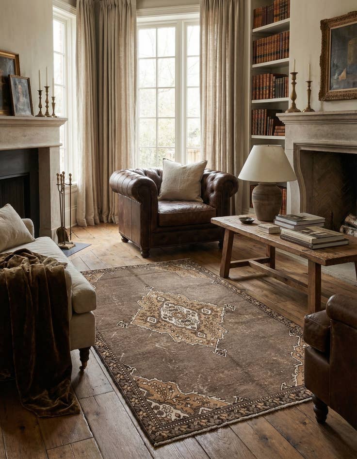 Detail image of  4' 10 x 7' 5  Hand Knotted Ultra Vintage Persian Wool Rug