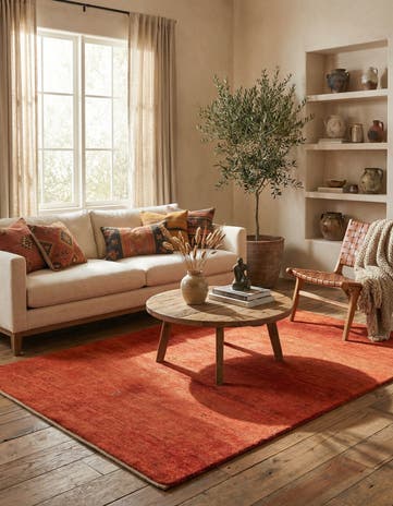 4' 2 x 6' Hand Knotted Gabbeh Persian Wool Rug