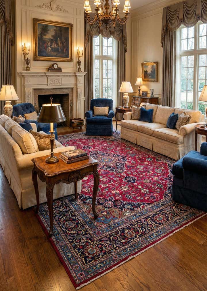 9' 6 x 12' 5 Hand Knotted Mashad Persian Wool Rug