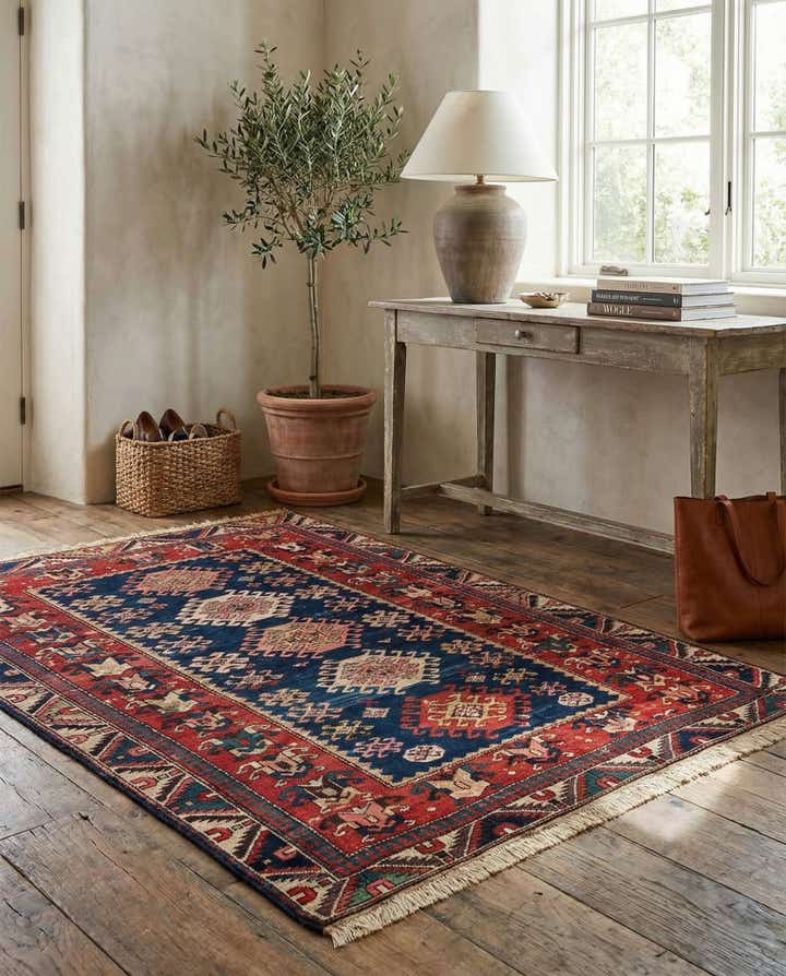 4' 1 x 5' 10 Hand Knotted Anatolian Oriental Wool Rug
