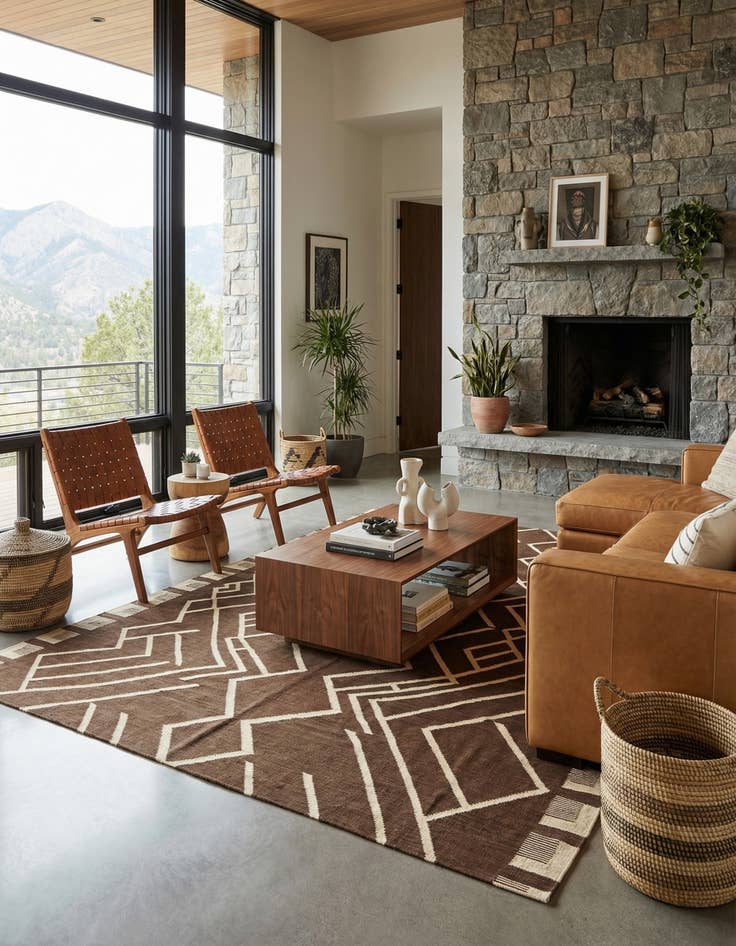 Detail image of 8' 8 x 11' 7  Hand Woven Kilim Modern Wool Rug