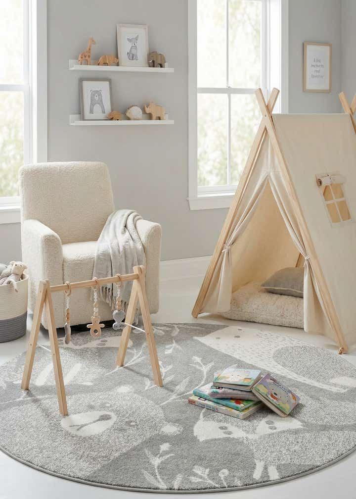 6' x 6' Whimsy Kids Round Rug