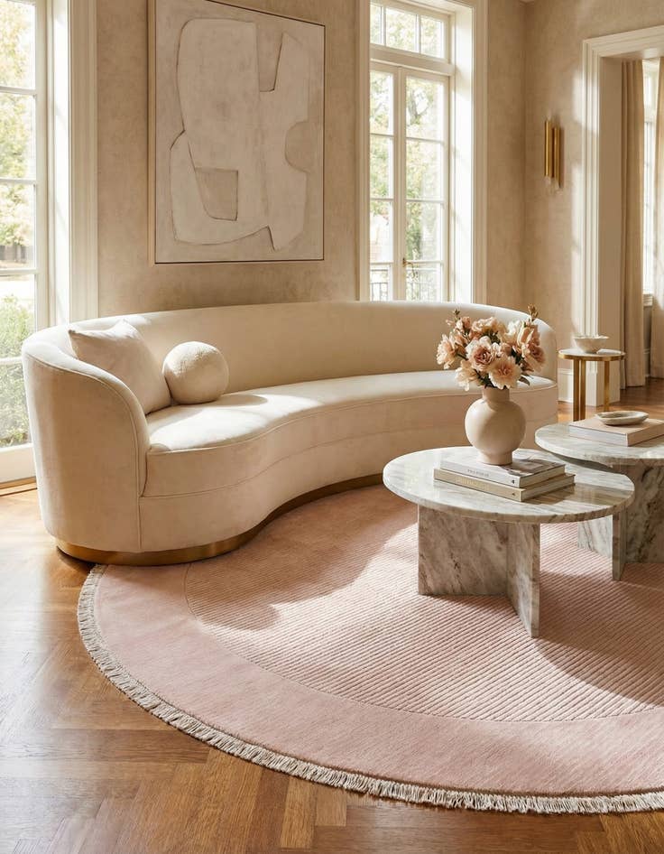 Detail image of  6' 6 x 6' 6  Hand Knotted Darya Wool Round Rug