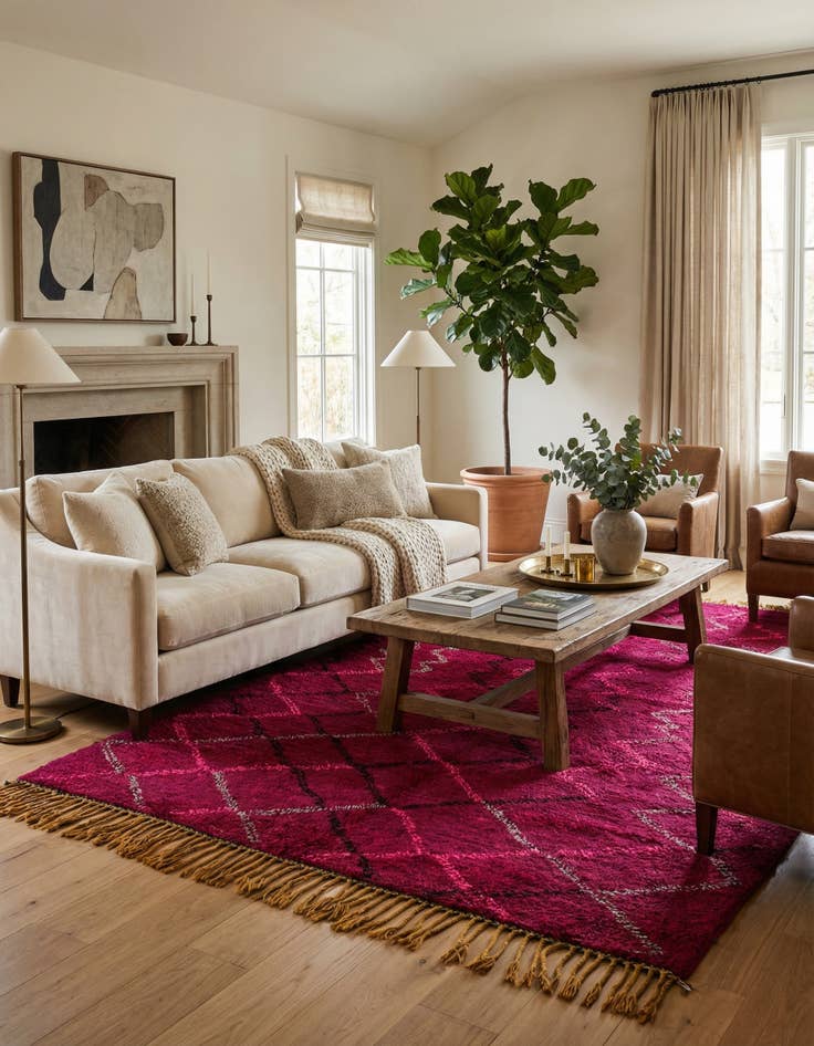 Detail image of 6' 4 x 10' Hand Knotted Moroccan Wool Rug