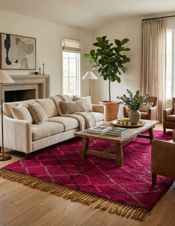 6' 4 x 10' Hand Knotted Moroccan Wool Rug