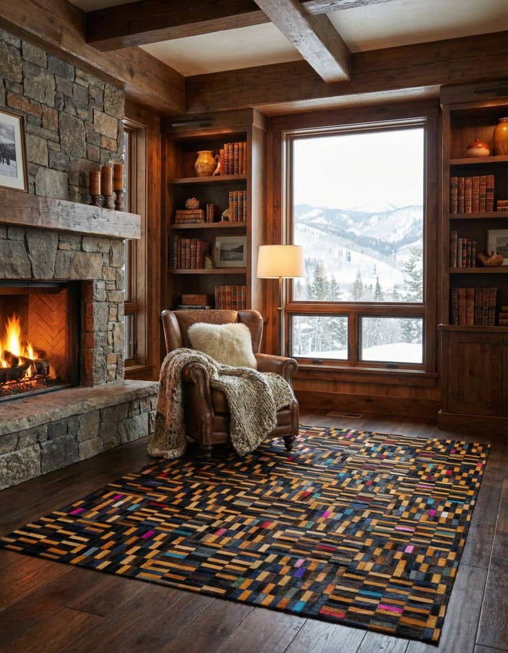 Detail image of  5' 1 x 8' 1 Cowhide - Patchwork Rug