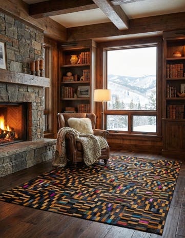 5' 1 x 8' 1 Cowhide - Patchwork Rug