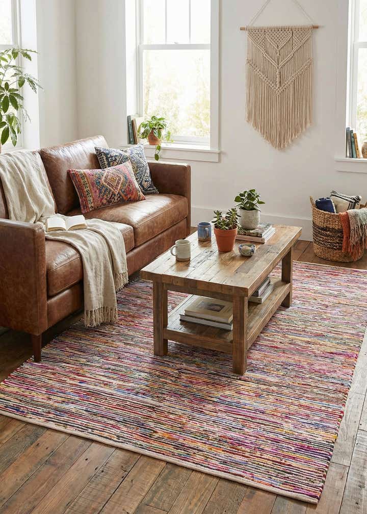 7' 10 x 10' Hand Woven Chindi Cotton Rug