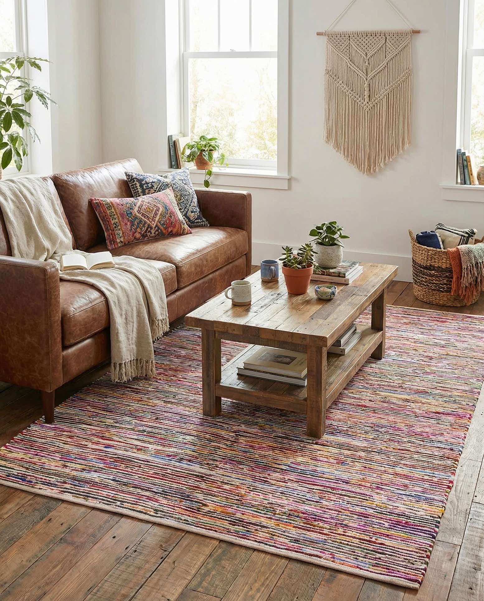 7' 10 x 10' Hand Woven Chindi Cotton Rug