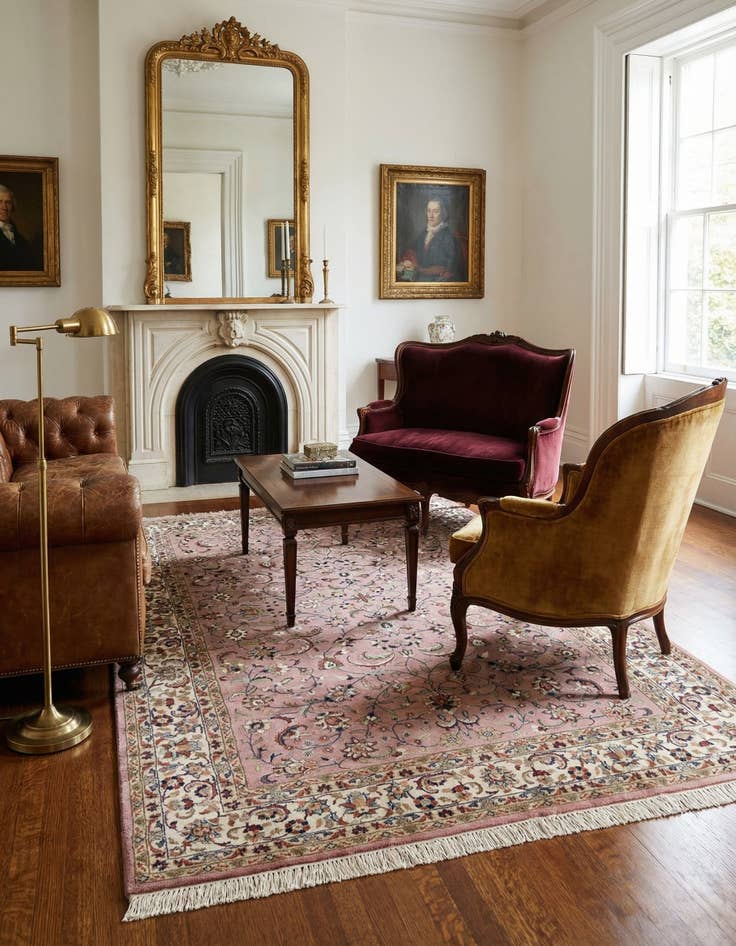 Detail image of 6' 3 x 9' 9  Hand Knotted Sarough Wool Rug