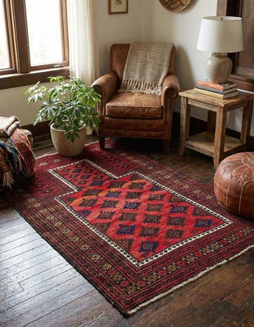 3' x 4' 5 Hand Knotted Balouch Persian Wool Rug