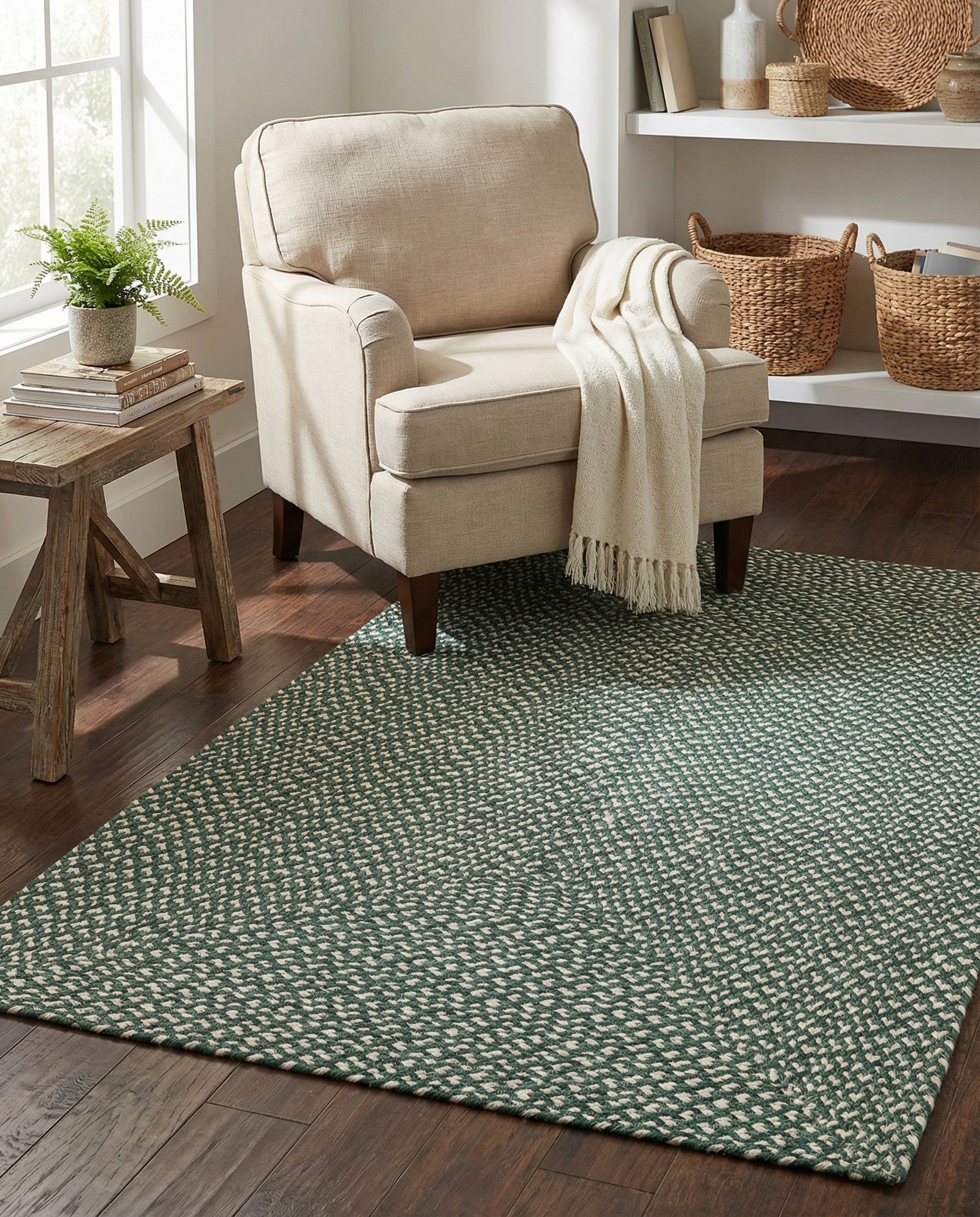  3' 1 x 5' 1  Hand Tweed Braided Jute Rug