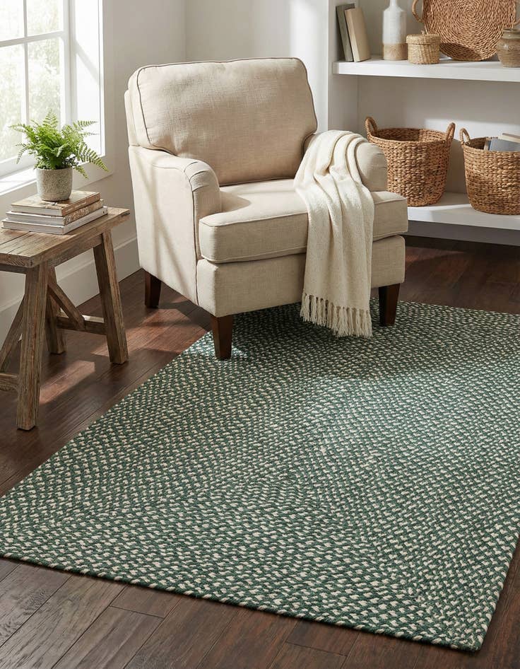 Detail image of 3' 1 x 5' 1  Hand Tweed Braided Jute Rug