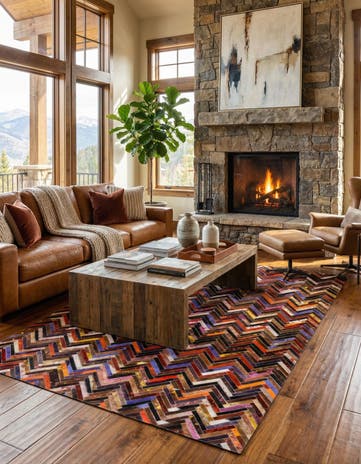 5' 5 x 7' 7 Cowhide Stocks Rug