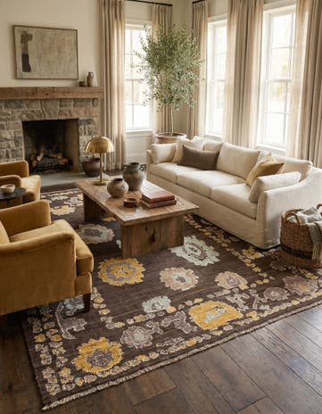 8' 2 x 10' 6 Hand Knotted Oushak Wool Rug