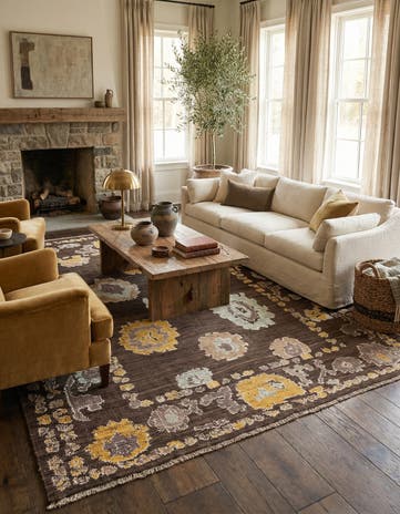8' 2 x 10' 6 Hand Knotted Oushak Wool Rug