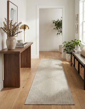 Gray Easy-Clean Modern Indoor / Outdoor Runner Rug
