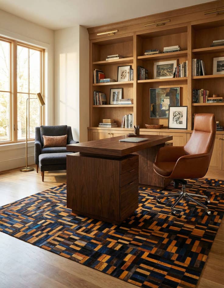 Detail image of  5' x 7' 11 Cowhide - Patchwork Rug